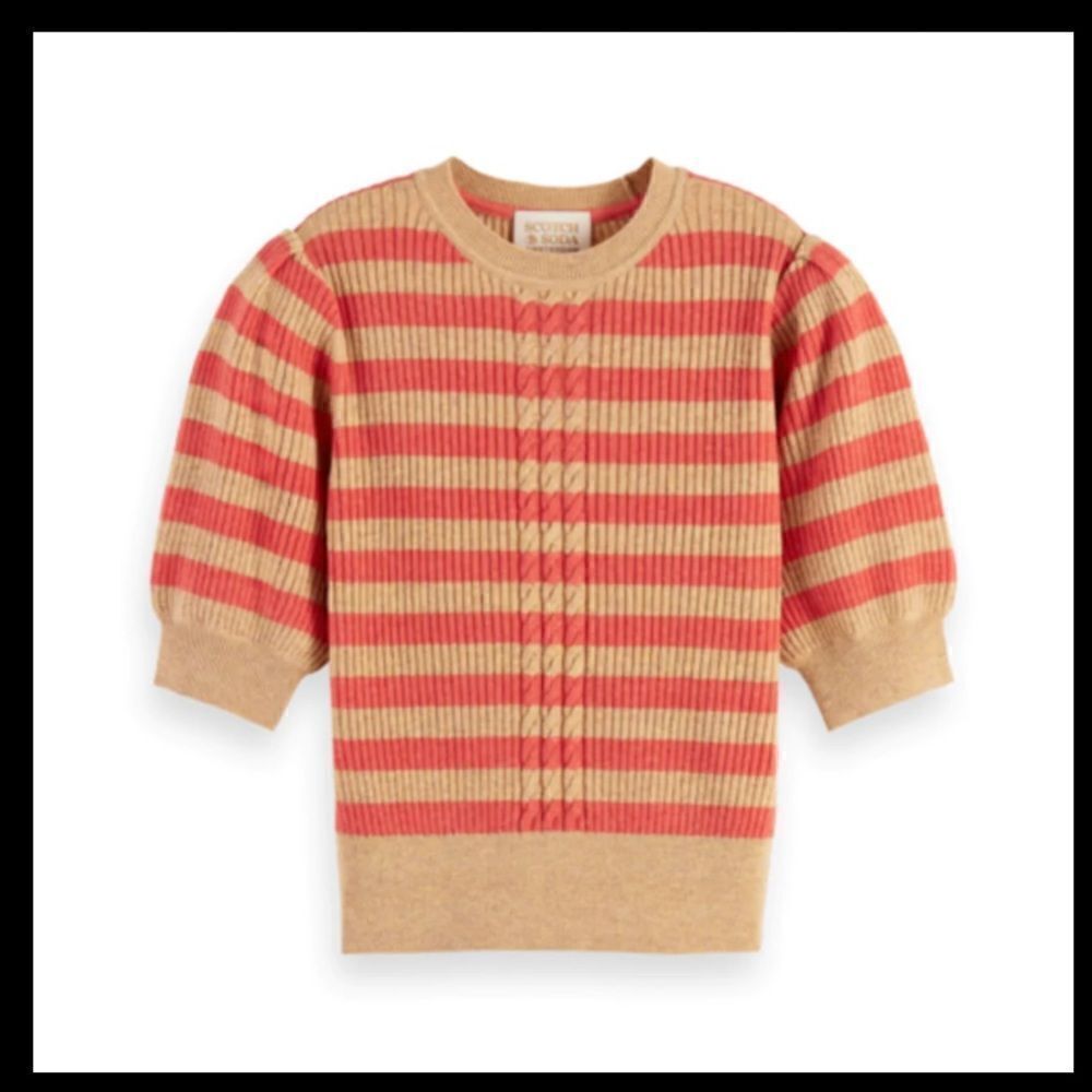 Scotch & Soda Puff Sleeve Striped Sweater NWT